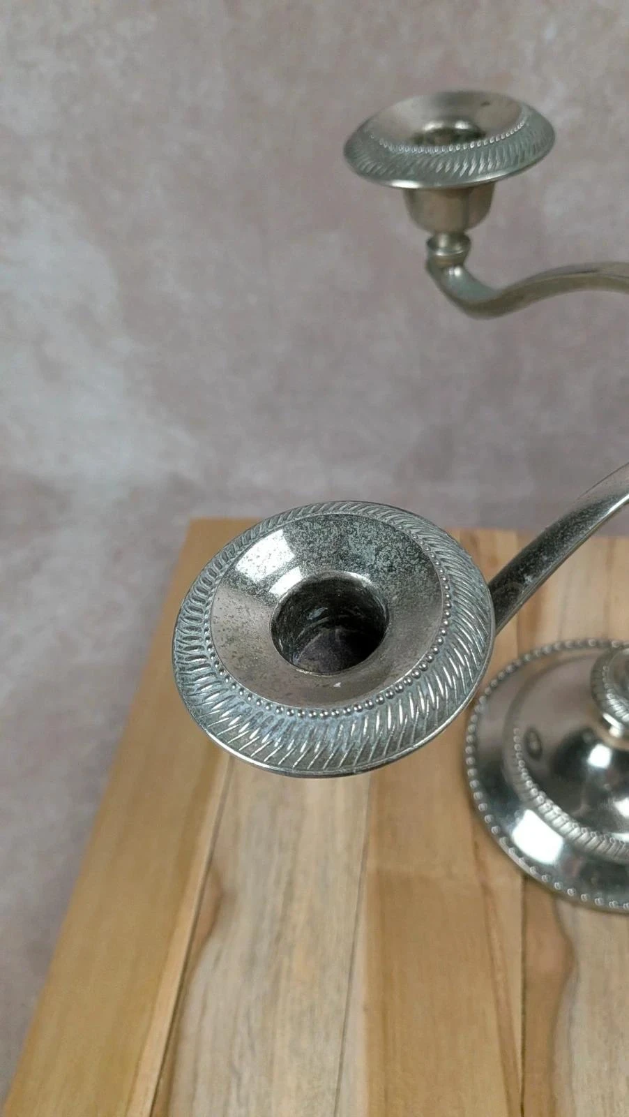 Candelabro antiguo de metal argenté de 5 luces – photo 5
